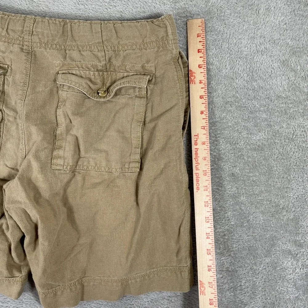 Banana Republic Shorts Mens 33 Khaki Linen Cotton Blend Drawstring Casual Beach